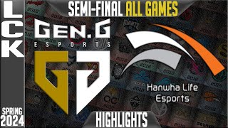 GEN vs HLE Highlights ALL GAMES  LCK Playoffs Spring 2024 SemiFinal  GenG vs Hanwha Life Esports [upl. by Aizek]