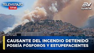 Incendio forestal en El Panecillo fue controlado luego de 4 horas y media  Televistazo 7PM ENVIVO🔴 [upl. by Arriec]