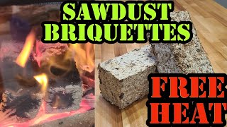 Sawdust Briquettes  Free heat [upl. by Gilman]