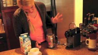 Nespresso Aeroccino Plus Frother Review Frothing Almond Milk [upl. by Ynabla]