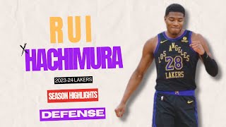 Rui Hachimura DEFENSE 202324 Lakers Highlights [upl. by Ridan]