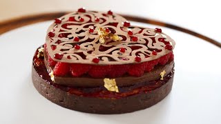 Raspberry Chocolate Tart – Bruno Albouze [upl. by Hoopen]