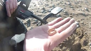 Enorme sortie DETECTION PLAGE beaucoup dOR tempête en Normandie gold ring XP DEUS VS CTX 3030 [upl. by Nilyac506]