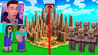 VILLAGERZY PODZIELILI WIOSKĘ NOOBKA NA PÓŁ w Minecraft 😱 [upl. by Livi]