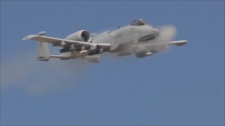 A10 Warthog in Action Fairchild Republic Thunderbolt ii Firing Gau8 30mm Cannon Live Fire Exercise [upl. by Htebezile]