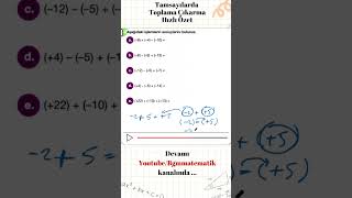 Tamsayılarda Toplama Çıkarma Nasıl yapılır  7 Sınıf Matematik Konu anlatımı Örnek çözümler [upl. by Brinn]