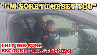 Flustered Female Cop Says She Hit Curb Because She Was Talking [upl. by Marsden]