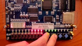 Pong Game on Seven Segment Display Altera Board Cyclone II Verilog [upl. by Opiuuk]