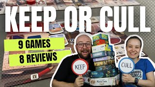 8 board game reviews in 16 Minutes  Keep or Cull [upl. by Appilihp876]