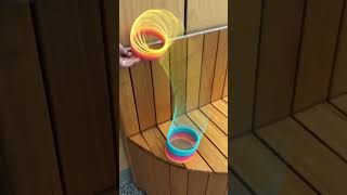 Giant slinky rolling down the stairs slinky shorts satisfying [upl. by Neve]