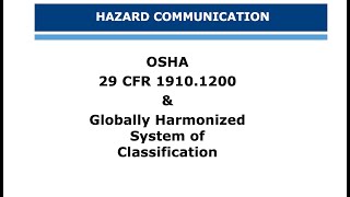 Hazard Communication Training amp Globally Harmonized System GHS [upl. by Neerehs721]