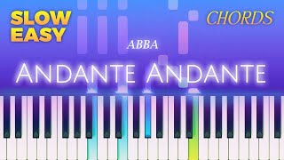 ABBA  Andante Andante  SLOW EASY Piano CHORDS TUTORIAL by Piano Fun Play [upl. by Haisoj]