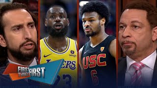 Should the Lakers draft Bronny to entice LeBron to stay  NBA  FIRST THINGS FIRST [upl. by Akemet482]