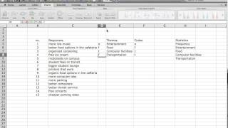 Part 1  Using Excel for Openended Question Data Analysis [upl. by Trace]