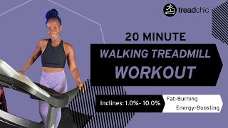 20 Minute FatBurning Walking Treadmill WorkoutFollowAlong Inclines 1 10 [upl. by Bartolome]