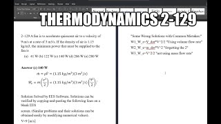 Thermodynamics 2129 A fan is to accelerate quiescent air to a velocity of 9 ms at a rate of 3 m3s [upl. by Dorkas14]