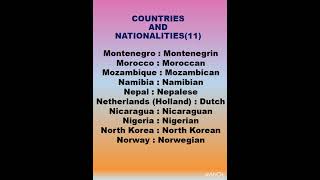 Countries and Nationalities Part 11 kosakatabahasainggris english [upl. by Balling395]