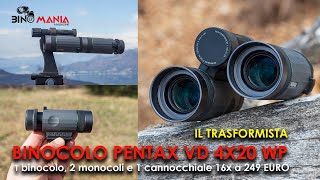 BINOCOLO quot3 in 1quot PENTAX VD 4x20 WP  DIVERTIMENTO ASSOLUTO A 349 EURO [upl. by Aiseneg]