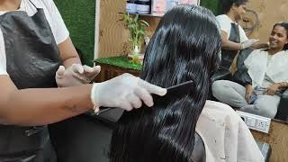 keratin hair treatment parmanentlyfull process in Hindi [upl. by Otrebide]