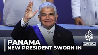 Mulino sworn in as Panama’s new president pledges to curb illegal immigration [upl. by Erlin114]