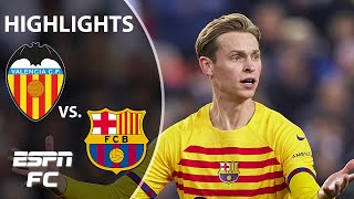 Barcelona’s late push comes up short earns draw vs Valencia  LALIGA Highlights  ESPN FC [upl. by Jahncke]