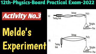 12thPhysicsBoard Practical Exam2022Activity no3Meldes ExperimentDeven sirNess [upl. by Kowtko122]