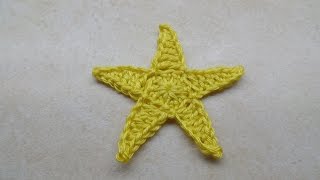 How to Crochet a Star  Star Applique  Bag o day Crochet Tutorial 207 [upl. by Reider]