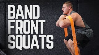 How to Perform BAND FRONT SQUATS  Killer Exercise Tutorial For Beginners [upl. by Navek]