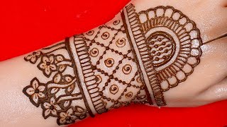 Easy Trick Beautiful Stylish Back Hand Arabic Mehndi Design  Mehandi Design  Simple Henna [upl. by Eimmot35]