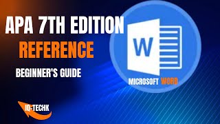 Formating APA References using Microsoft Word  Beginners guide [upl. by Ahsiemaj]