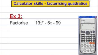 CASIO FX 991ES PLUS Calculator skills  factorising quadratics [upl. by Ramed745]