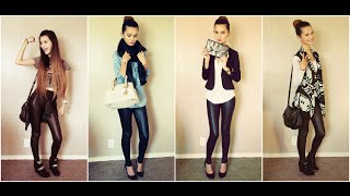 How to Style Pleather Leggings  Fashion Lookbook Fall 2014 [upl. by Merrow]