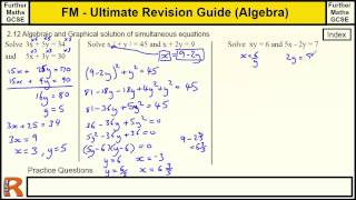 Simultanous Equations  Ultimate revision guide for Further maths GCSE Algebra 2 12 [upl. by Aloz]