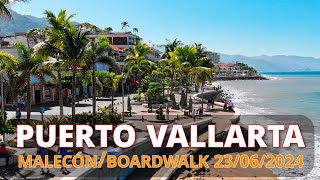 Malecón de Puerto Vallarta completo 23Jun2024 Full Walking Tour Puerto Vallarta Boardwalk [upl. by Ariamat]