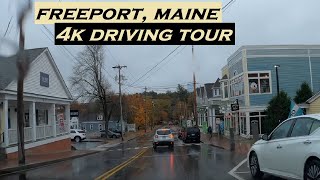 Freeport Maine  4k Driving Tour  Dash Cam [upl. by Jeddy48]