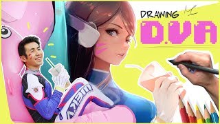 DRAWING MYSELF AS DVA Overwatch [upl. by Enriqueta519]