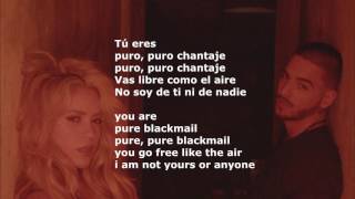 Shakira ft Maluma  Chantaje  English Lyrics  Lyrics Spanish English  English Version [upl. by Nylhsoj]