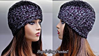 Easy Crochet Beanie  Unisex Beanie Hat  BagODay Crochet Tutorial 556 [upl. by Atival]