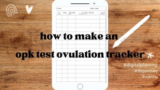 Create an OPK Ovulation Chart on Canva  Fertility Tracking  TTC Journey [upl. by Huber808]