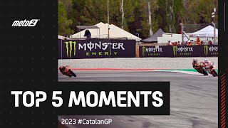 Top 5 Moto2™ Moments  2023 CatalanGP [upl. by Nillad]