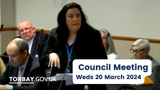 Torbay Council Extraordinary Council Meeting 20 March 2024 [upl. by Melone]