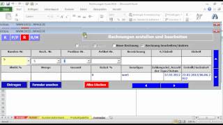 Rechnungen Rechnungsprogramm auf Basis einer Excel 2010 Dateiavi [upl. by Ayak]