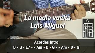 La media vuelta  Luis Miguel cover cómo tocar letra y acordes [upl. by Saltzman]