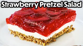 Potluck Sundays Strawberry Pretzel Salad [upl. by Arikahc604]