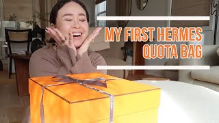 Hermes Birkin 25 Unboxing👜 My FIRST Quota Bag Offer  What Fits [upl. by Holtz]