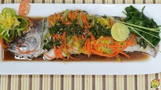 Steamed Fish  By Vahchef  vahrehvahcom [upl. by Lewap]