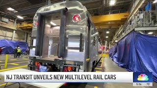 NJ Transit unveils Americas firstoftheirkind doubledecker trains  NBC New York [upl. by Otrebtuc]