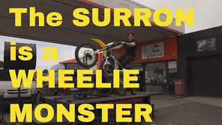 Does it WHEELIE Surron STORMBEE first electric dirtbike on the Wheelie Machine  Install and ride [upl. by Anyaj]