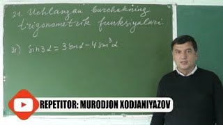 21 Uchlangan burchakning trigonometrik funksiyalari  Algebra 9 sinf [upl. by Yblek]