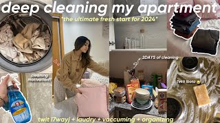 deep clean my apartment with me🏠🧼🧺أيام التخمال و الحداكة🧻 organisecleanvacuum 🧹 [upl. by Alf]